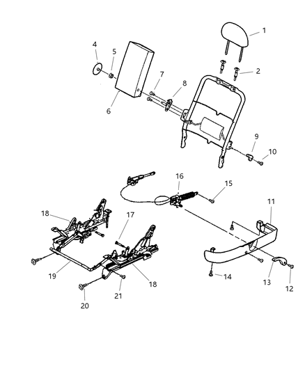 1999 Chrysler Concorde Seats Attaching Parts Manual Seat Diagram