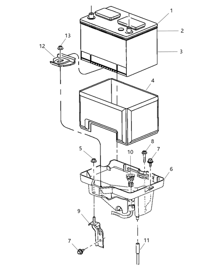 2007 Chrysler Pacifica Battery & Related Items Diagram