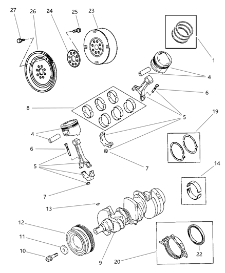 1997 Chrysler Cirrus Piston Diagram for MD309399