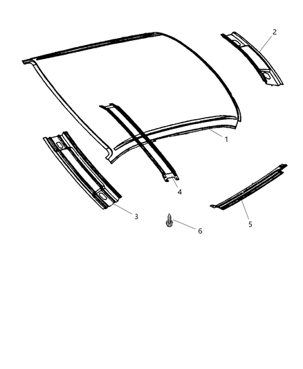 1997 Chrysler LHS Roof Panel Diagram