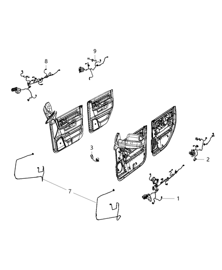 2020 Ram 3500 Wiring-Door Jumper Diagram for 68402182AA