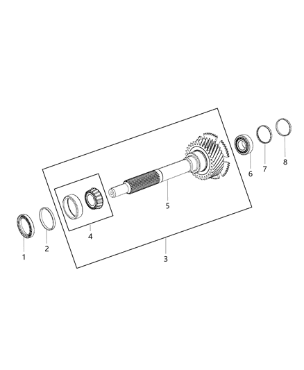 2016 Dodge Challenger Input Shaft Assembly Diagram 1