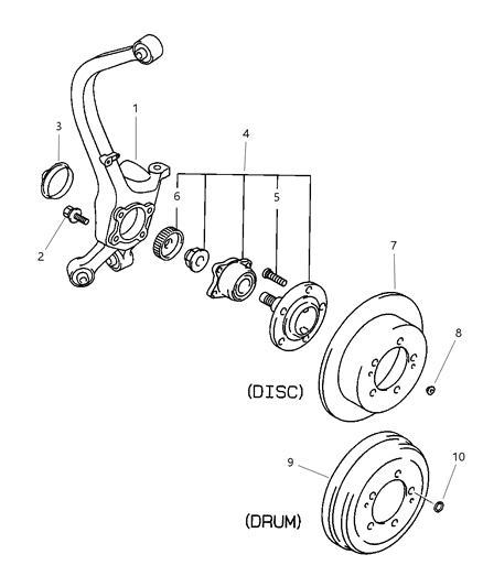 2003 Dodge Stratus Rear Wheel Hub Diagram