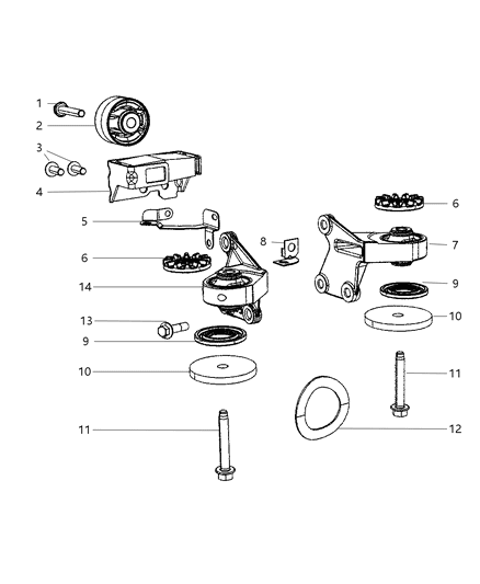 2007 Dodge Caliber INSULATOR-Rear Differential Diagram for 5273443AA