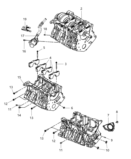 2008 Dodge Charger Cylinder Block & Hardware Diagram 2