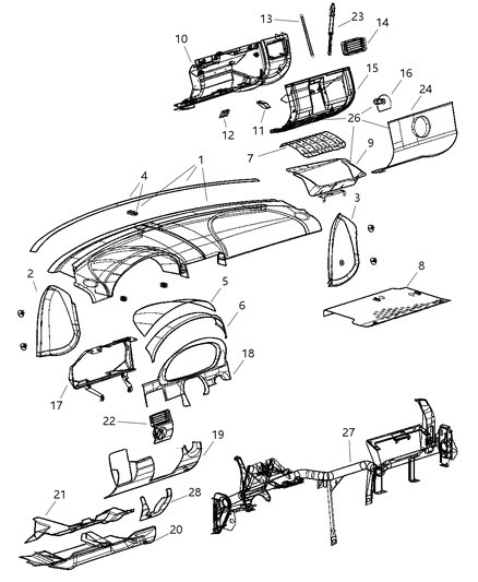 2005 Chrysler Crossfire Passenger Side Air Bag Diagram for 5099071AA