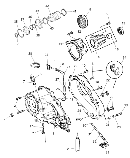 2000 Jeep Cherokee Case & Related Parts Diagram 1