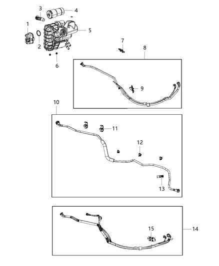 2016 Jeep Cherokee Vacuum Canister & Leak Detection Pump Diagram