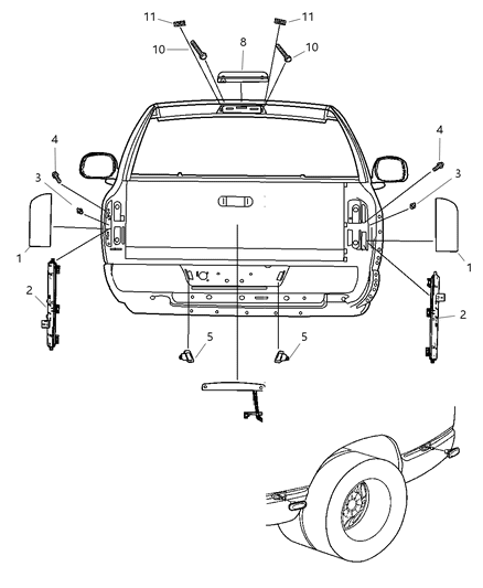 2006 Dodge Ram 1500 Lamps - Rear Diagram