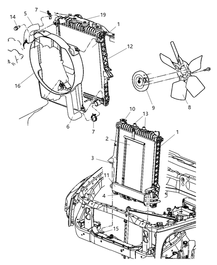 2004 Dodge Durango ISOLATOR-Radiator Diagram for 5127802AA