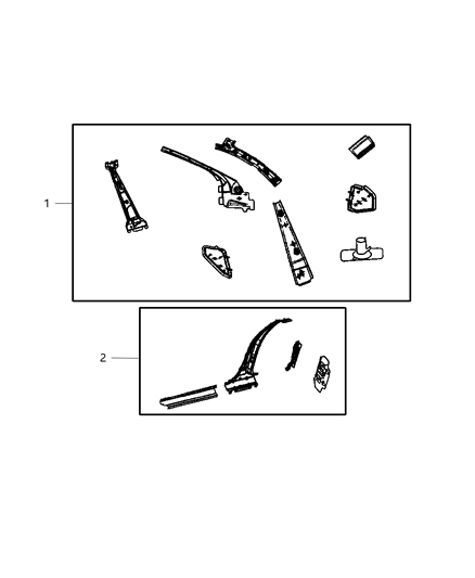 2001 Dodge Neon REINFMNT-Body Side Aperture Diagram for 5014681AE