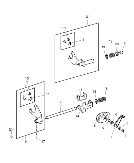 2001 Jeep Grand Cherokee Lever Diagram for 5014047AA