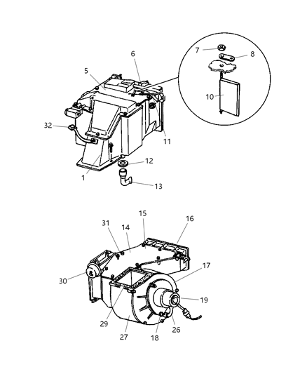 2001 Dodge Ram Van HEVAC Unit Diagram