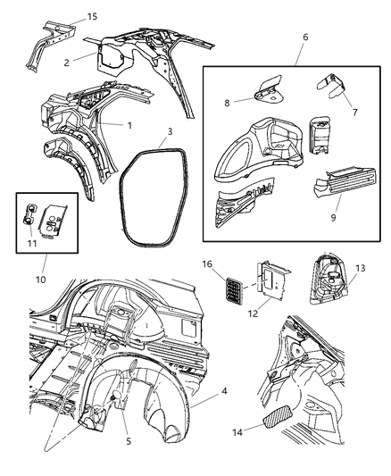 2007 Chrysler 300 Panel-Body Side Aperture Rear Diagram for 5135902AM