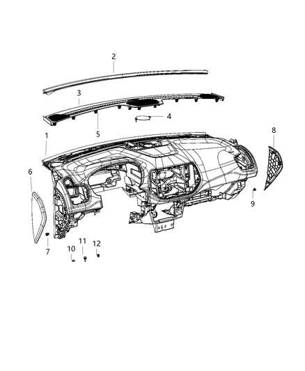 2020 Jeep Compass Instrument Panel & Structure Diagram 1