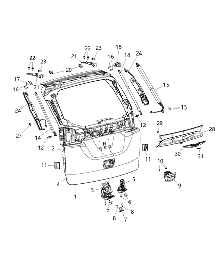 2017 Chrysler Pacifica Emblem Diagram for 55112847AA