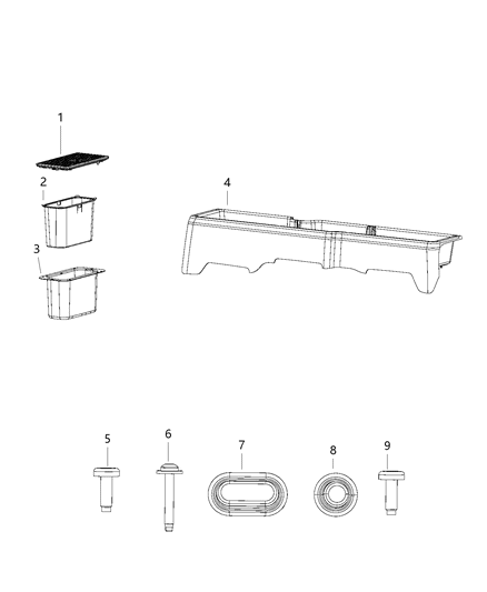 2020 Ram 3500 Cover-Storage Bin Diagram for 5LF14LC5AB