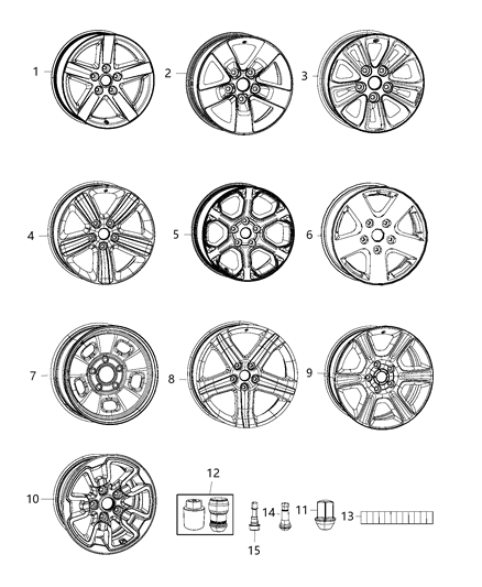 2018 Ram 1500 Aluminum Wheel Diagram for 5UR34RXFAA