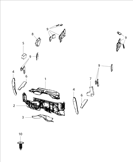 2017 Dodge Grand Caravan STUFFER-WHEELHOUSE Diagram for 68101298AA