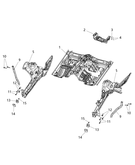 2018 Jeep Grand Cherokee REINFMNT-Rail Front Diagram for 68048914AB