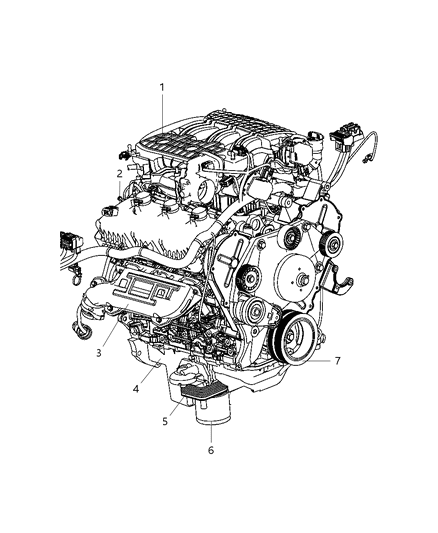 2007 Dodge Nitro Engine Assembly & Identification Diagram 3