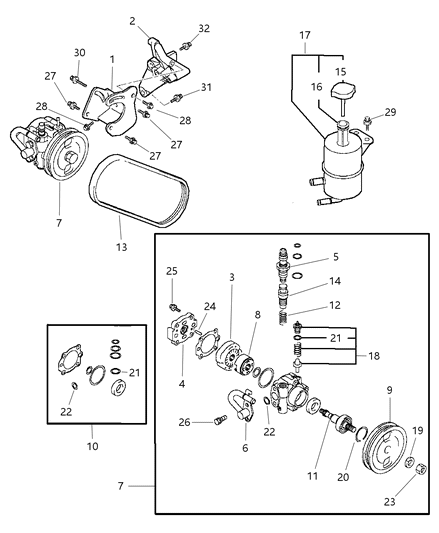 1997 Chrysler Sebring Coupe Power Steering Pump Diagram 2