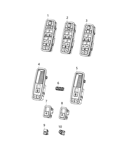2020 Chrysler 300 Switch-Door Module Diagram for 68455275AA