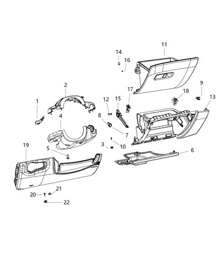 2020 Jeep Compass Instrument Panel Diagram for 6WC38DX9AB