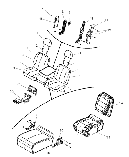 2009 Dodge Ram 1500 Front Seat Cushion Cover Diagram for 1QA45BD3AA