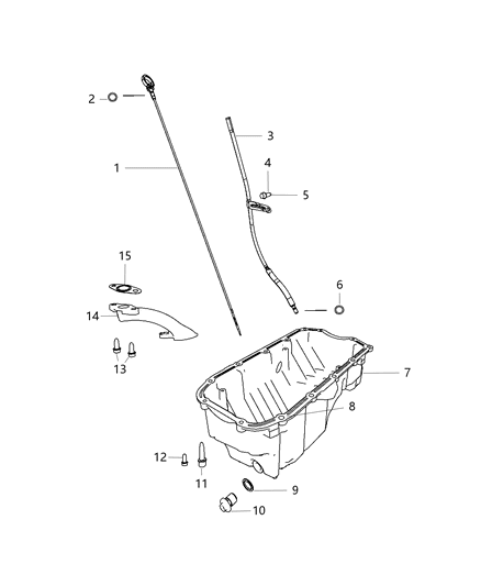 2019 Jeep Renegade Engine Oil Pan , Engine Oil Level Indicator And Related Parts Diagram 5