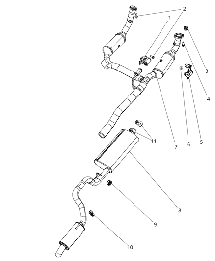 2007 Dodge Nitro Exhaust Muffler Diagram for 52125106AD