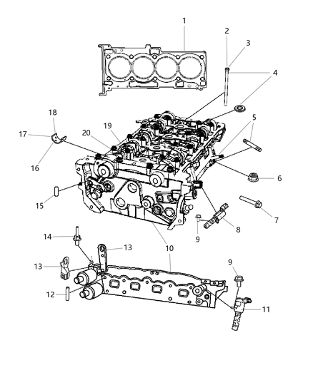 2008 Jeep Patriot Cylinder Head & Cover Diagram 7