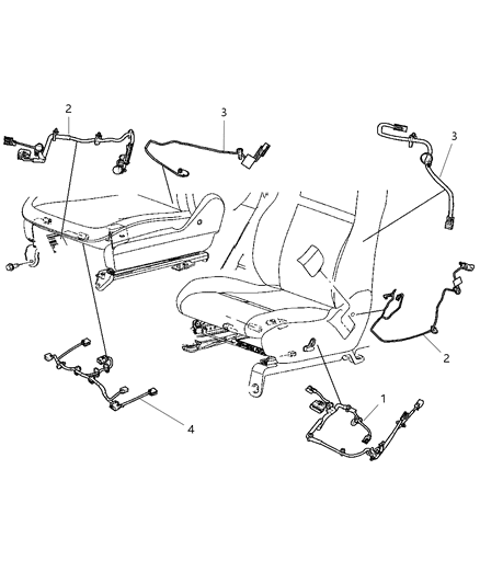 2011 Chrysler 200 Wiring-Power Seat Diagram for 68071158AA