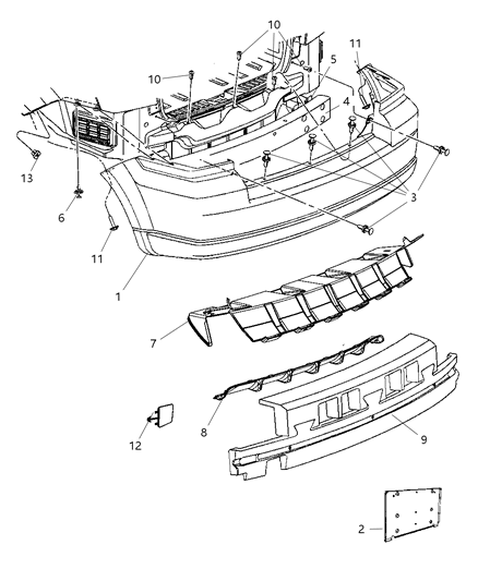 2008 Dodge Caliber Support-Bumper Diagram for 5115493AA