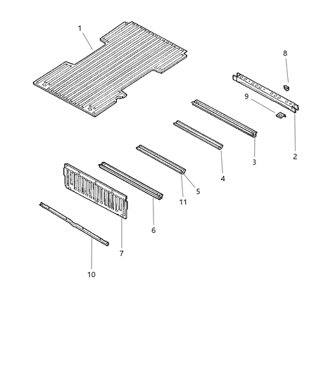 1999 Dodge Dakota Pan-Box Floor Diagram for 55255985AC