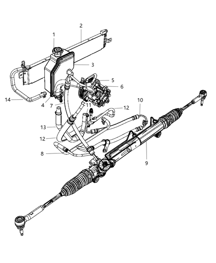 2005 Jeep Grand Cherokee Line-Power Steering Pressure Diagram for 52080154AA