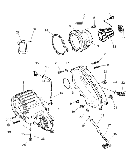2001 Dodge Ram 2500 Case , Transfer & Related Parts Diagram 2
