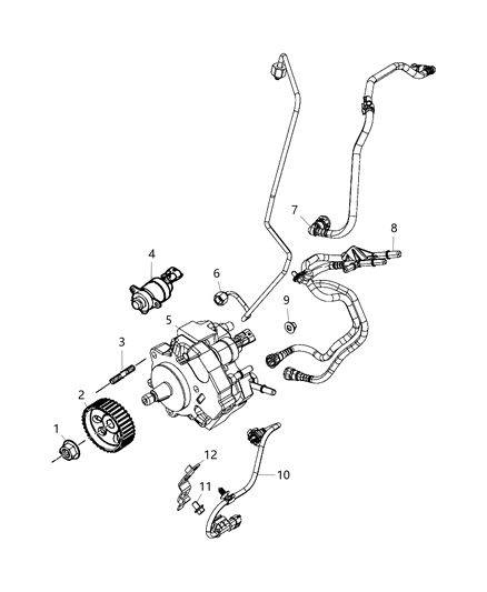 2007 Jeep Wrangler Tube-Fuel INJECTOR Supply Diagram for 68029444AA