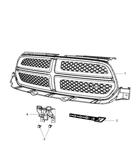 2013 Dodge Durango Grille-Radiator Diagram for 55079364AJ