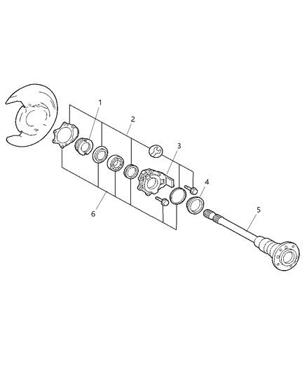 2002 Dodge Sprinter 3500 Axle Shafts & Wheel Bearing Diagram 2