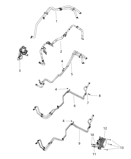 2015 Ram 1500 Hose-Heater Core Diagram for 52014604AE