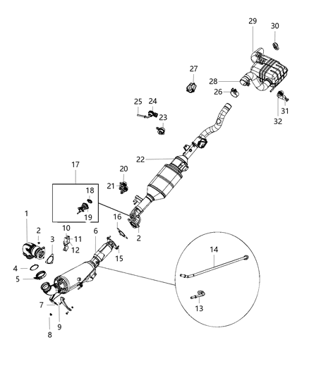 2021 Jeep Wrangler Converter-Catalytic Diagram for 68534419AA