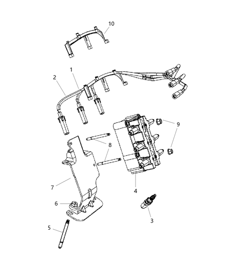 2007 Jeep Wrangler SPARKPLUG Diagram for 68303917AA