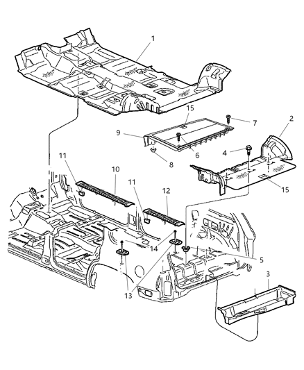 2003 Dodge Durango Carpet-Front Floor Diagram for 5HS73XDVAB