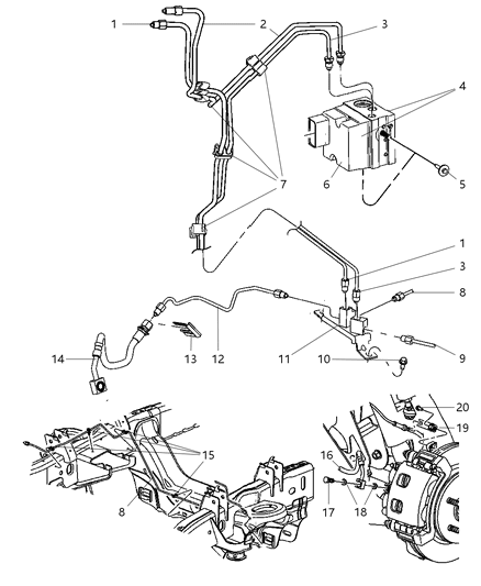 2006 Dodge Ram 1500 Line-Brake Diagram for 55366601AE