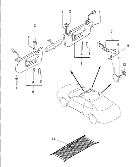 1997 Dodge Avenger Sunvisor Diagram