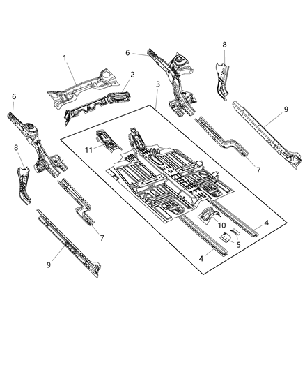 2015 Dodge Dart Floor Pan Front Diagram