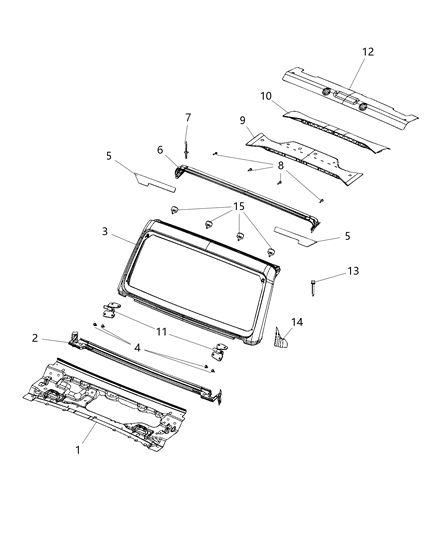 2020 Jeep Wrangler W/STRIP-Windshield To COWL Diagram for 68271696AG