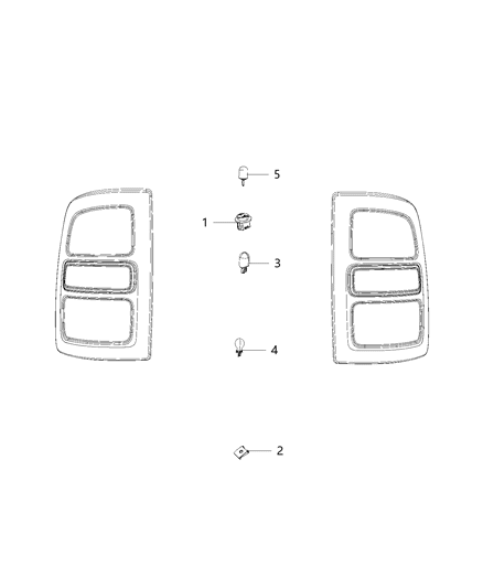 2020 Ram 3500 Pickup Parts, Tail Lamps Service Diagram 1