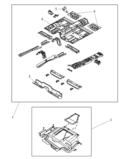 2015 Dodge Journey CROSMEMBE-Front Floor Diagram for 5155224AA